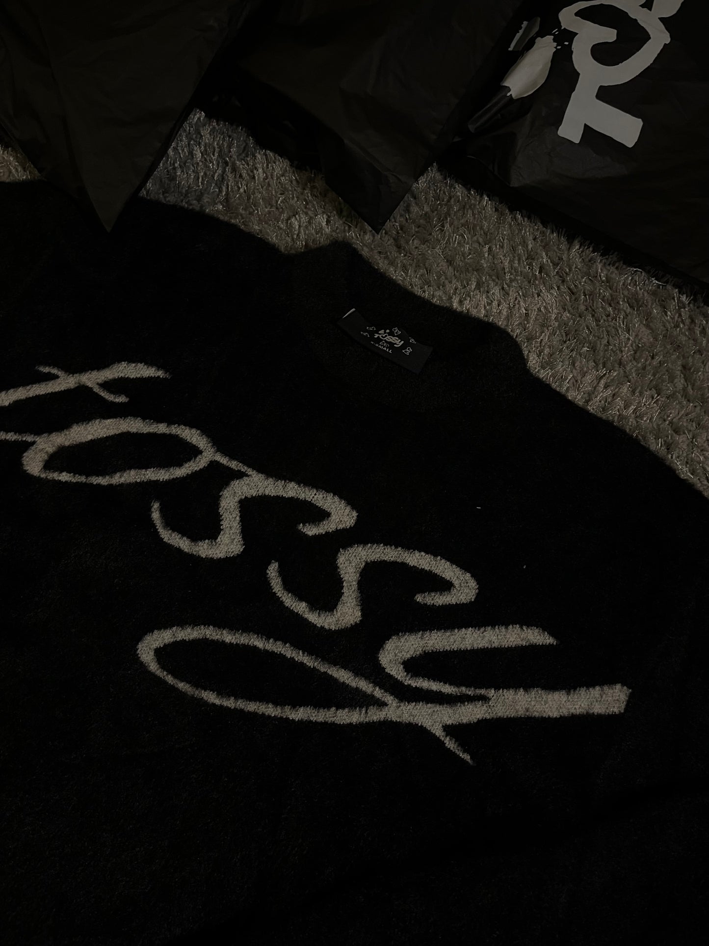 BLACK MOHAIR SWEATER