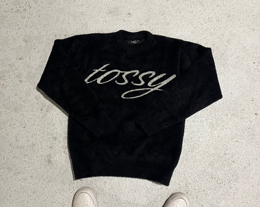 BLACK MOHAIR SWEATER